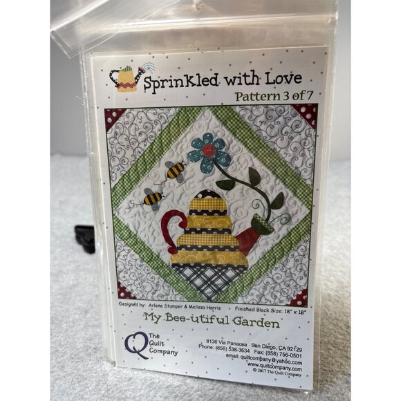 Sprinkled with Love Quilt Set of 7 Block Patterns by The Quilt Company Button Em - Picture 7 of 13